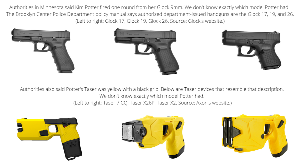 models of taser and glocks