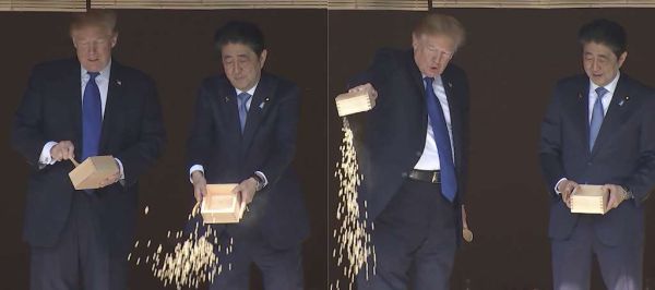 Trump Abe side by side
