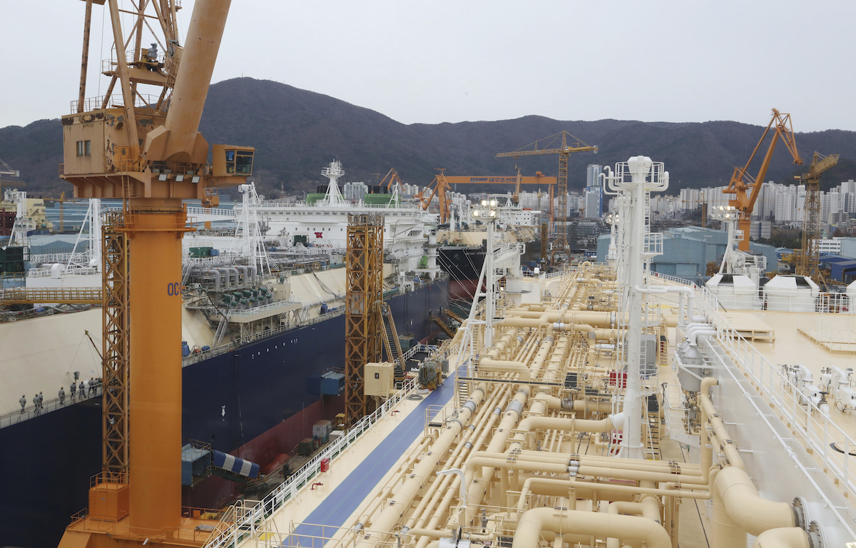 LNG ships under construction in SK