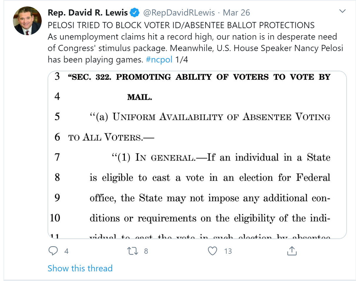 DavidLewisPelosiTweet