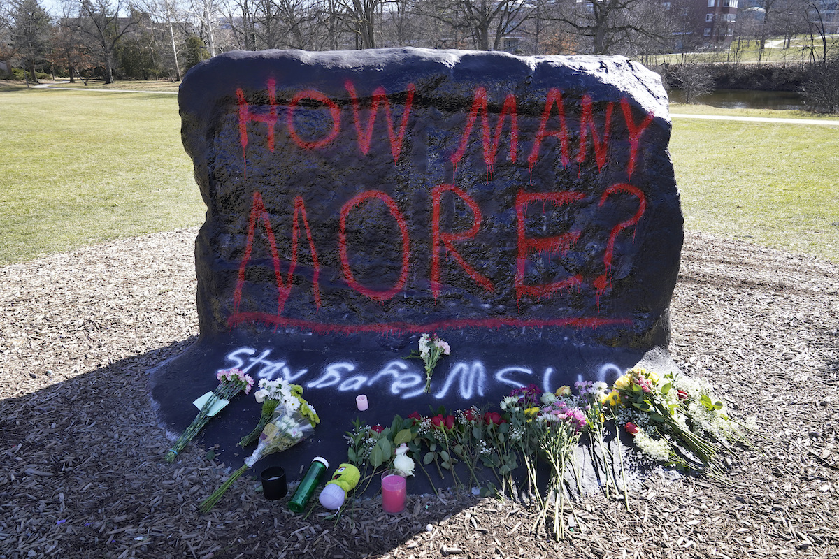 Rock at Michigan State University after shooting 2-14-23