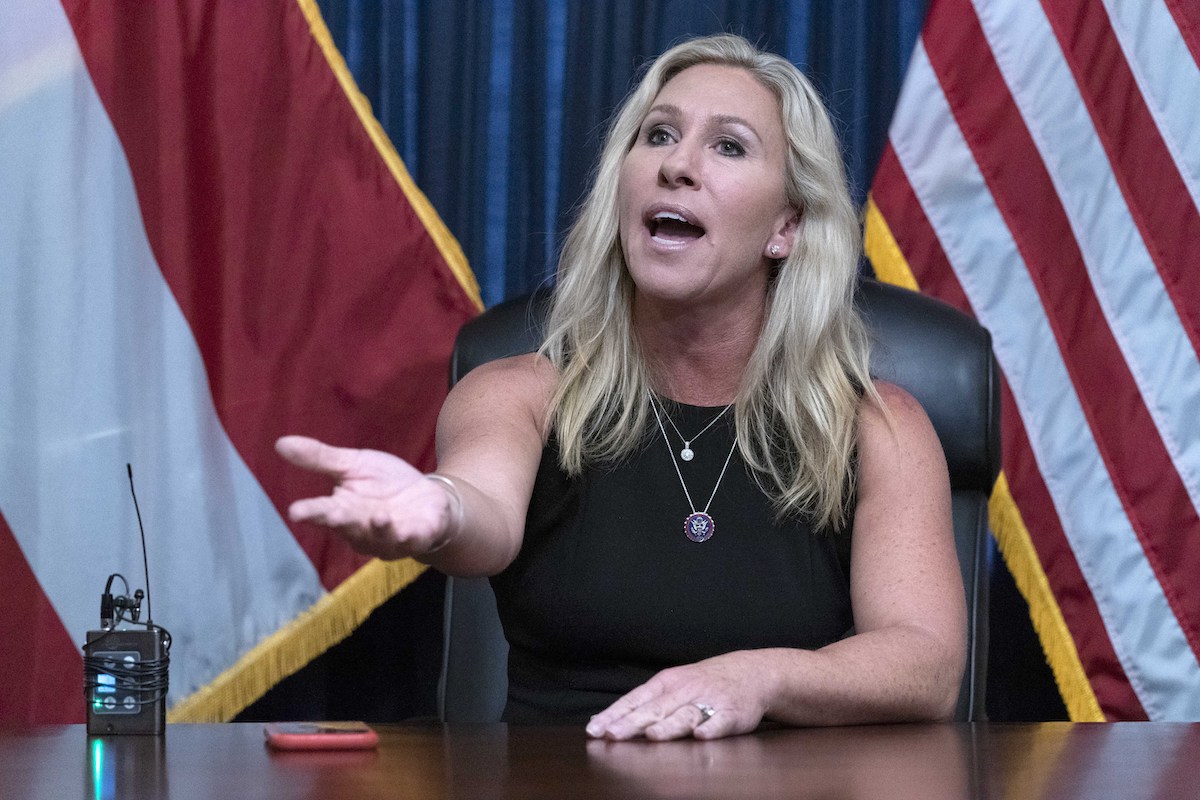 Marjorie Taylor Greene desk presser