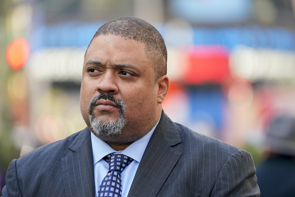 Manhattan DA Alvin Bragg at press conference 10-11-22