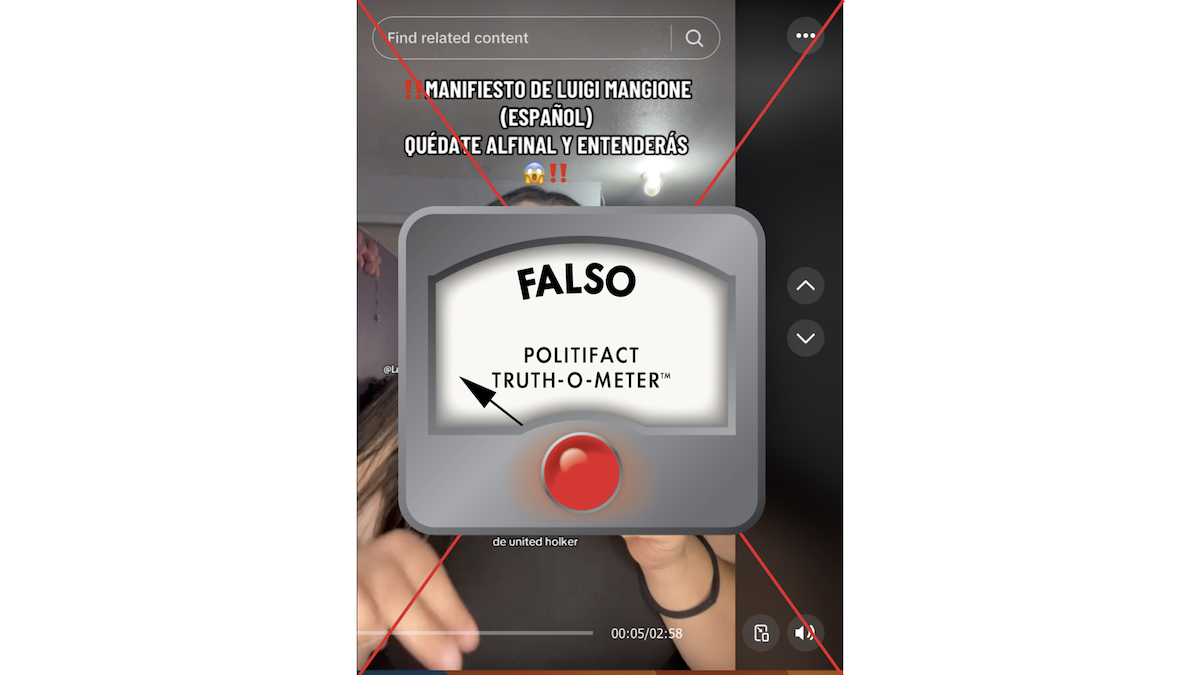 grafico falso de "manifiesto" de Luigi Mangione