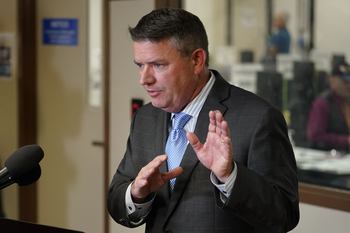 Maricopa County Bill Gates speaking to reporters on Nov. 9, 2022