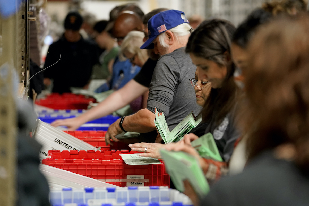 Maricopa election workers sort early ballots 11-8-22
