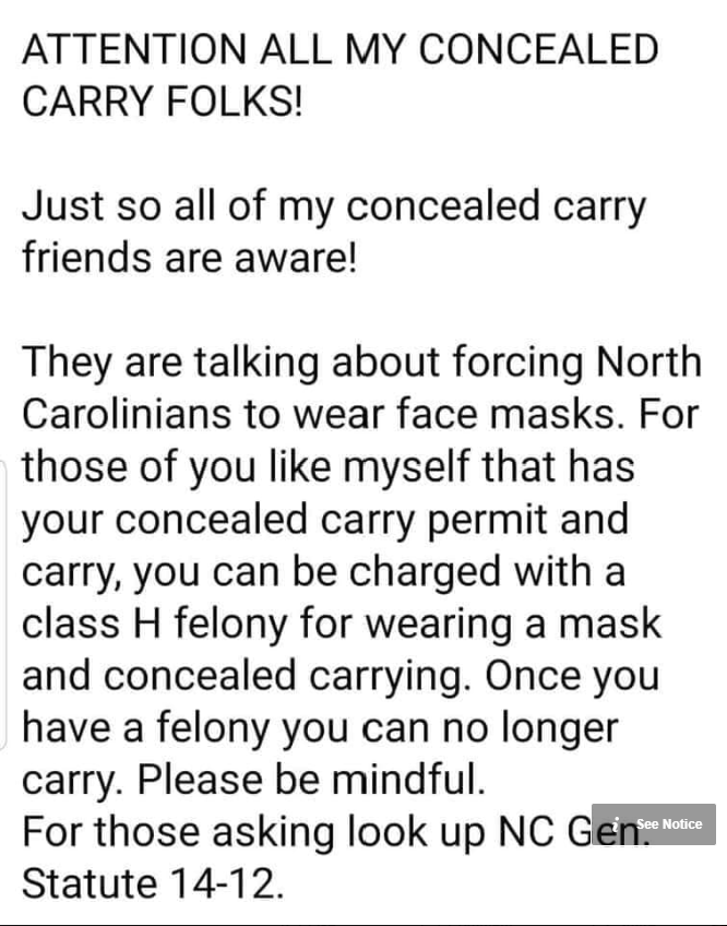 FacebookPostNCconcealedcarry