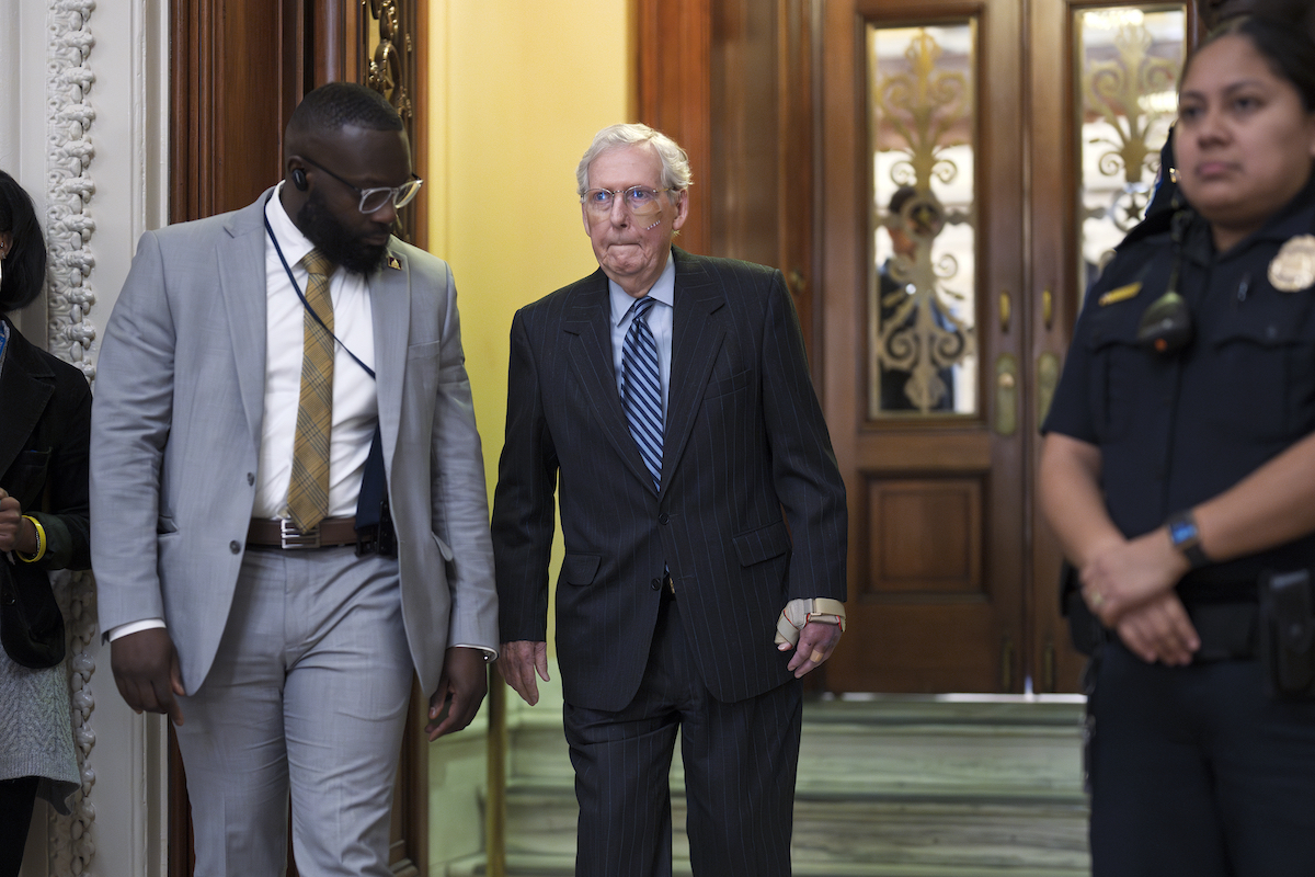 Mitch McConnell with minor injuries, 10/10/24