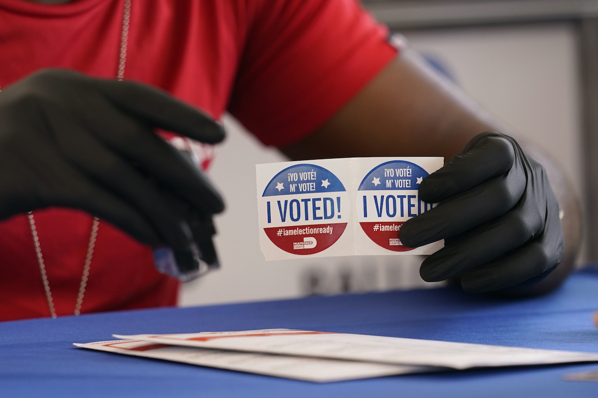 Miami Dade I voted sticker 10-14-20