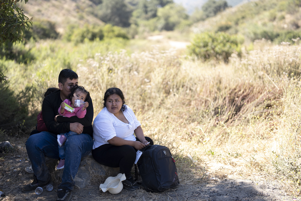 Migrant family awaiting processing in California June 5, 2024