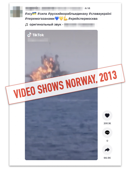 Miscaptioned TikTok video Moskva marked