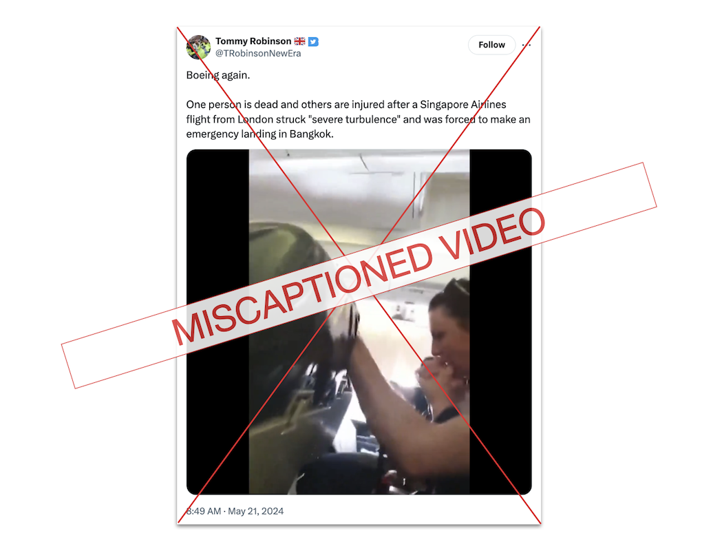 Miscaptioned video of ALK Airlines footage, 5-21-2024