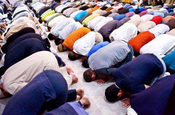 Muslims praying