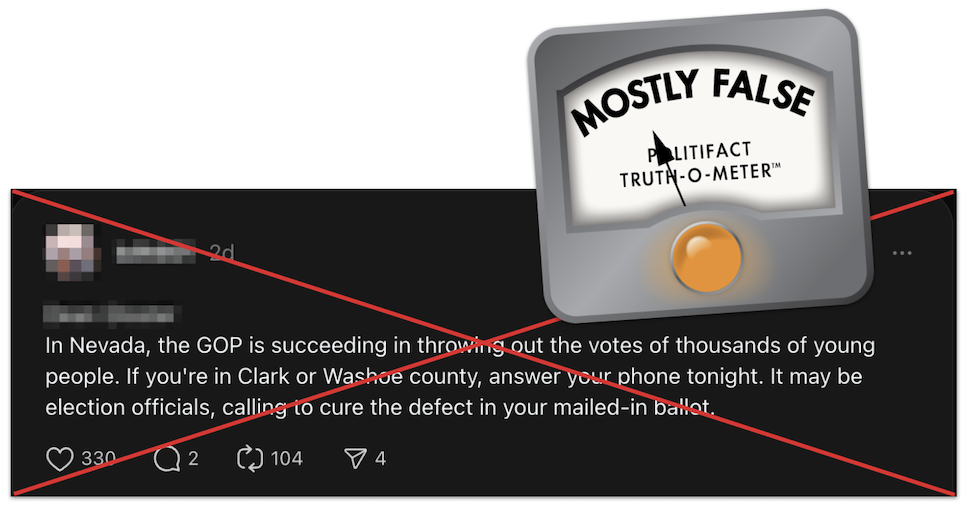 Nevada throwing out ballots claim graphic