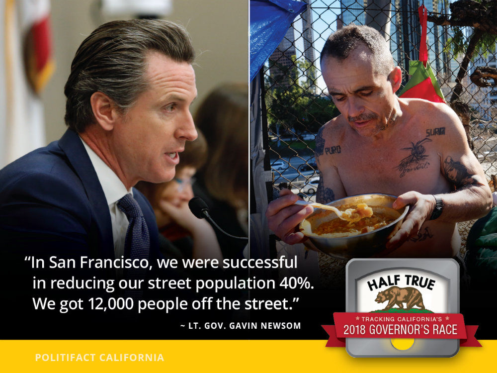 Gavin Newsom street homeless graphic