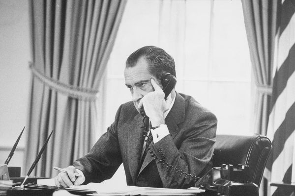 Nixon on phone