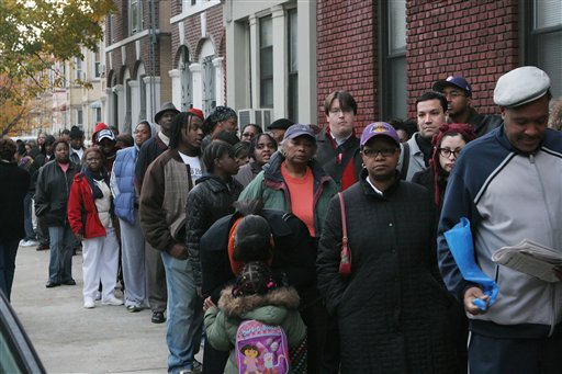 Obama 2008 line of black voters