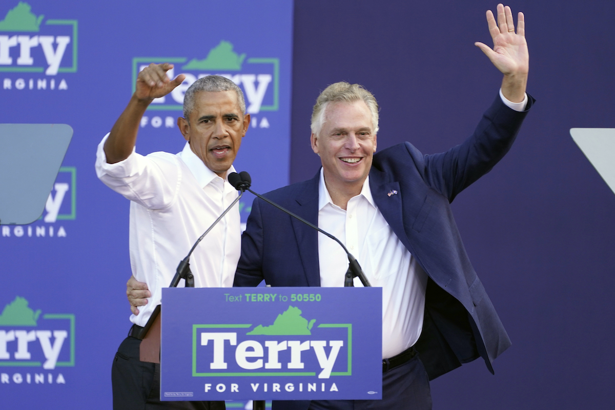 Obama McAuliffe Virginia Oct. 2021