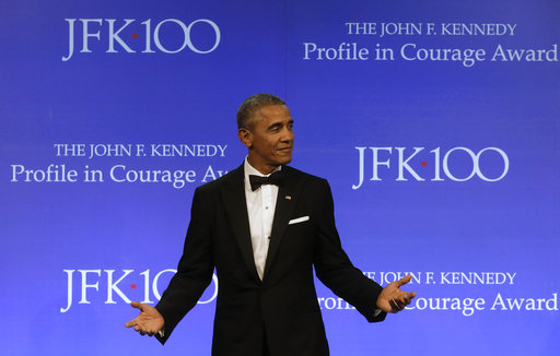 Obama at JFK presidential library May 2017