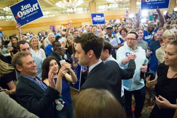 Ossoff shaking hands