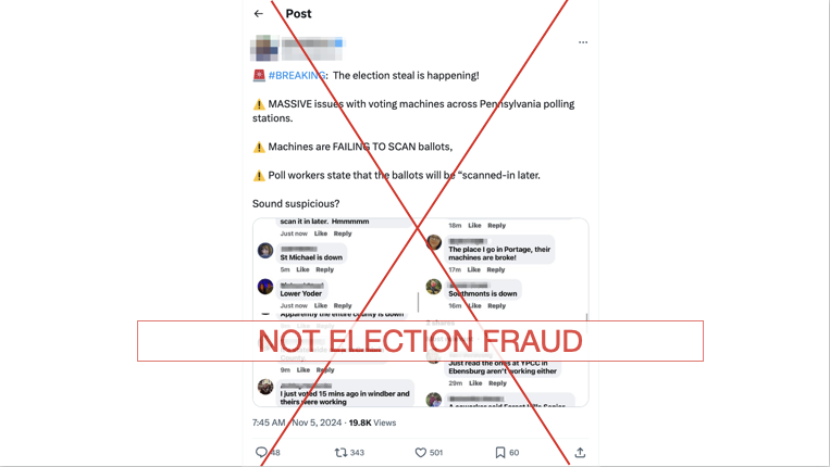 Pennsylvania ballot tabulators 11-5-2024