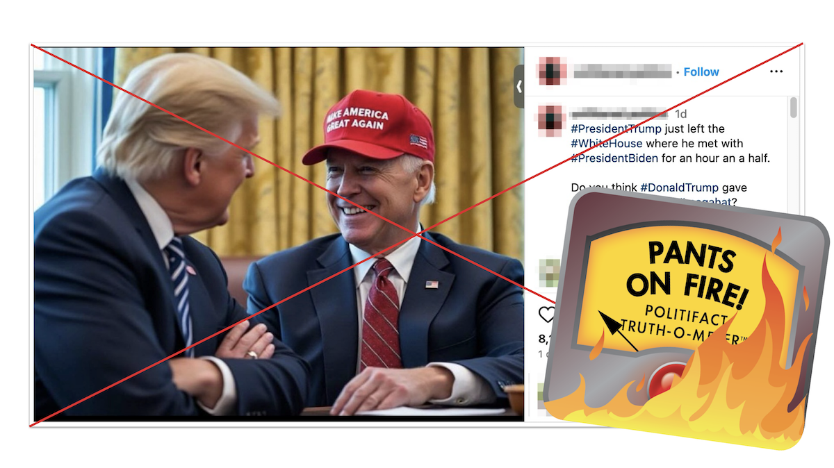 POF Graphic for AI-gen photo of Biden in MAGA hat 11-14-2024