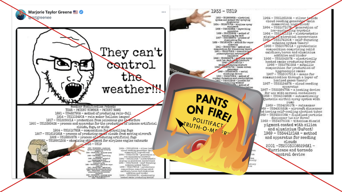 POF graphic for MTG's weather control patent meme 10-10-2024