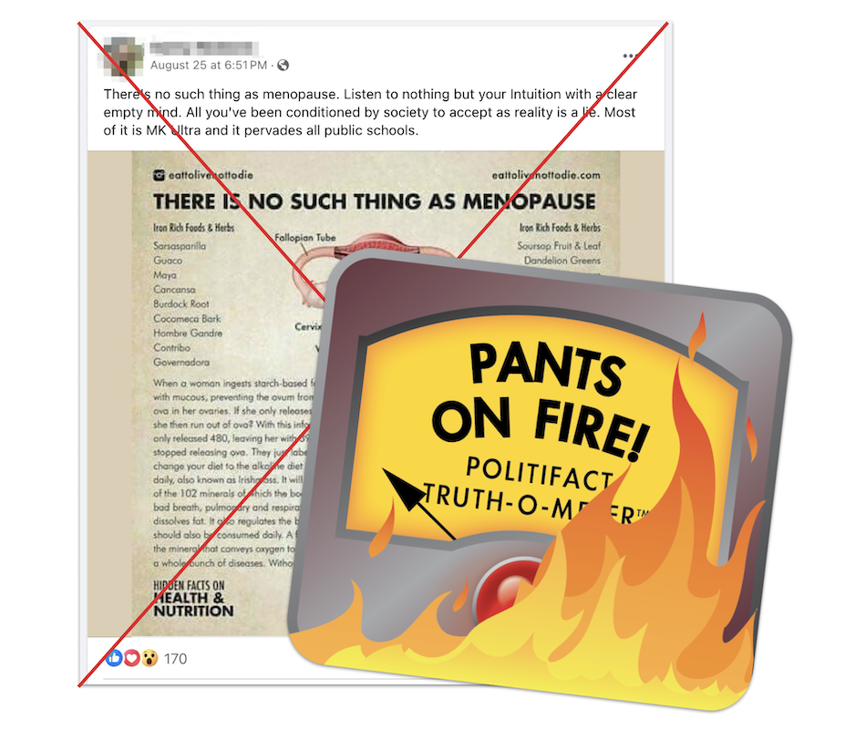 POF graphic for post claiming there's no such thing as menopause 08-30-2024