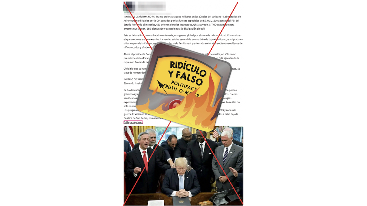 Español POF graphic of false Vatican tunnel attacks