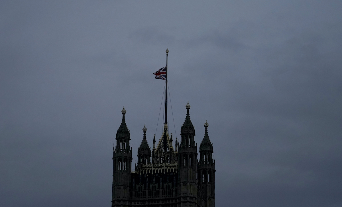 Palace of Westminster flag lowered following death of Queen Elizabeth II