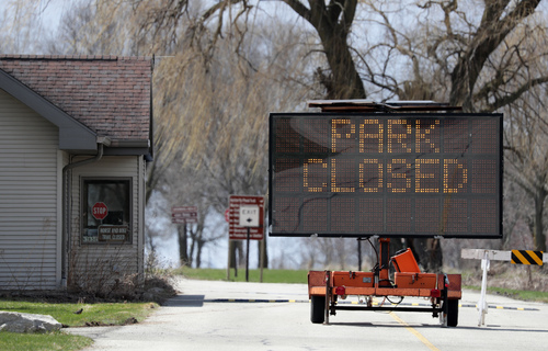Wisconsin park closed sign