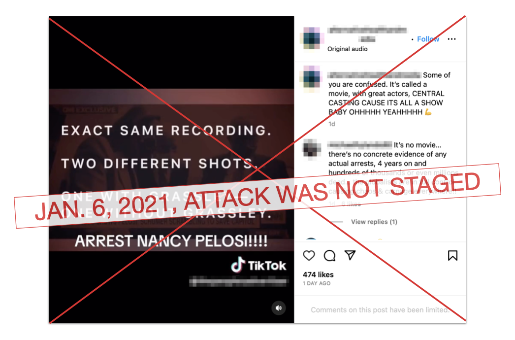 Pelosi Jan. 6 footage claim edited screenshot