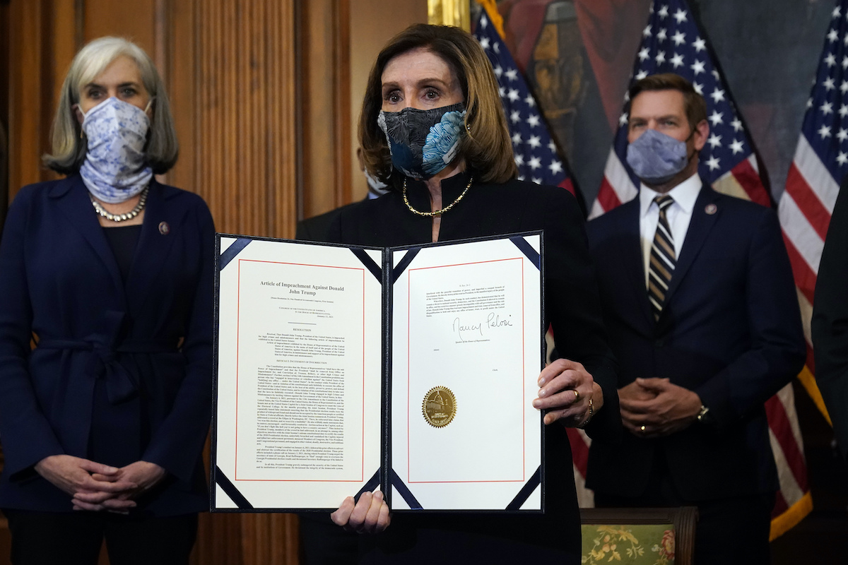 Pelosi holds articles of impeachment 1-13-2021