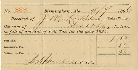 Poll tax receipt