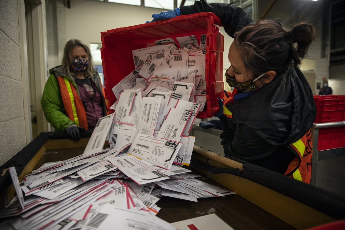 Ballots arriving Portland Oregon 11-3-20