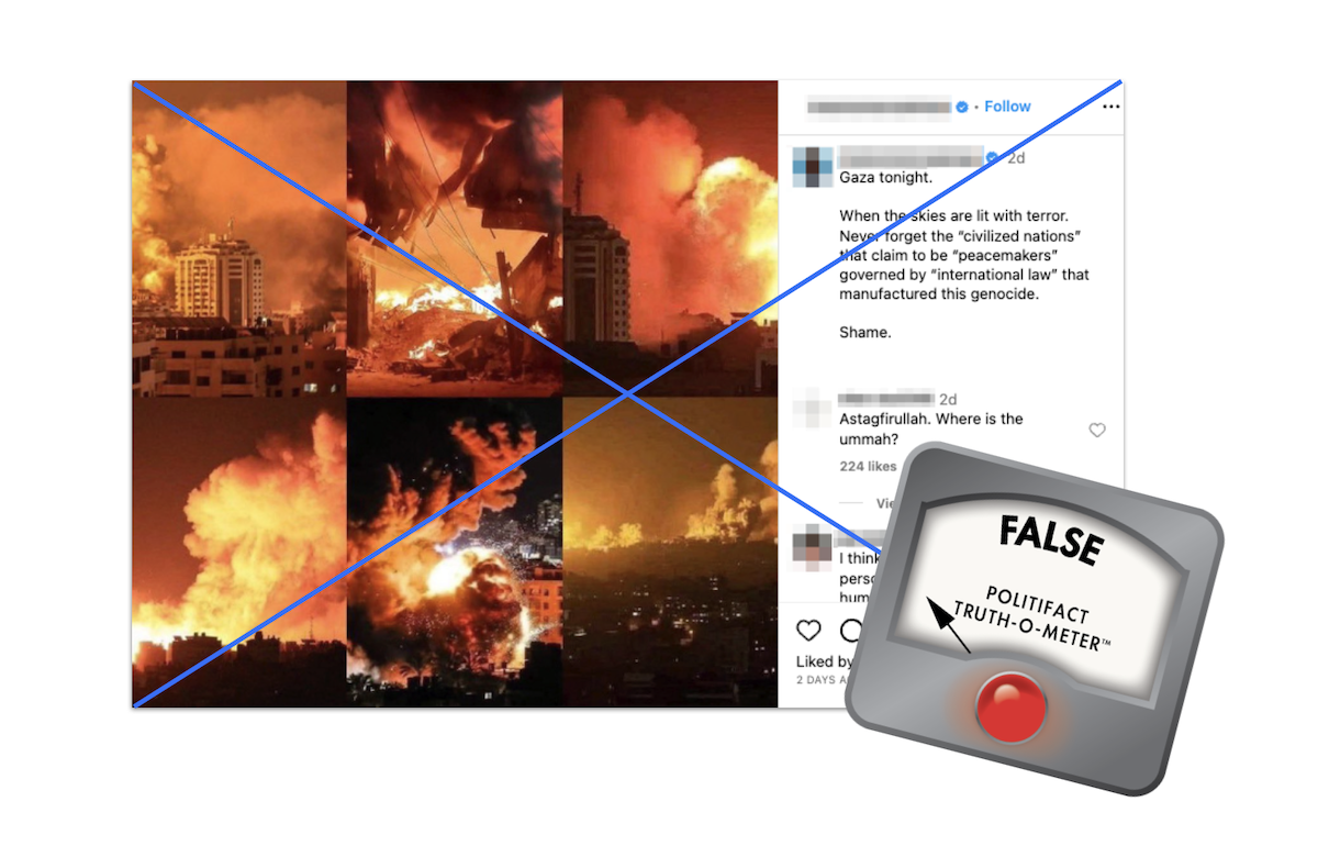 Post claiming photos show Gaza on Oct. 27