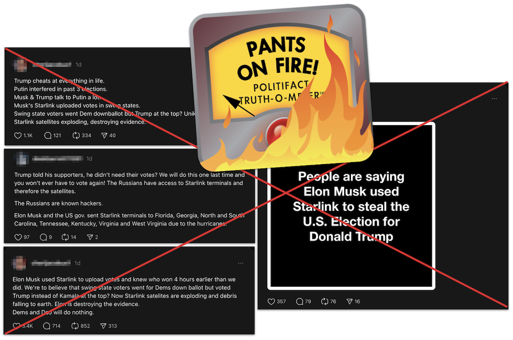 Posts claim Starlink rigged 2024 election graphic, 11-12-2024