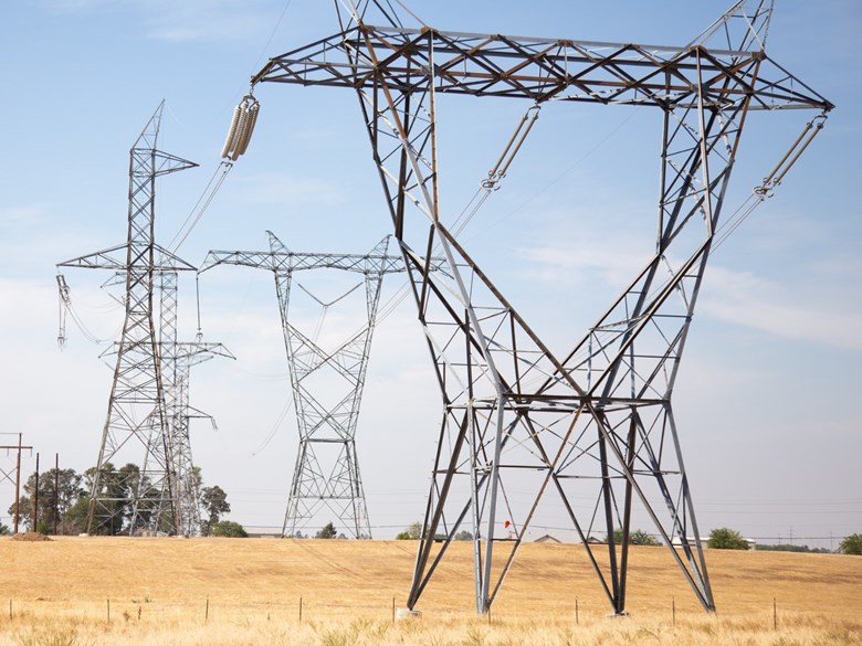 Power lines in California