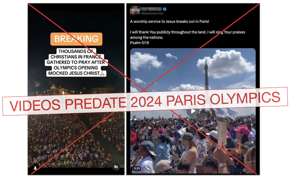 Prayer gathering Paris Olympics video claims graphic
