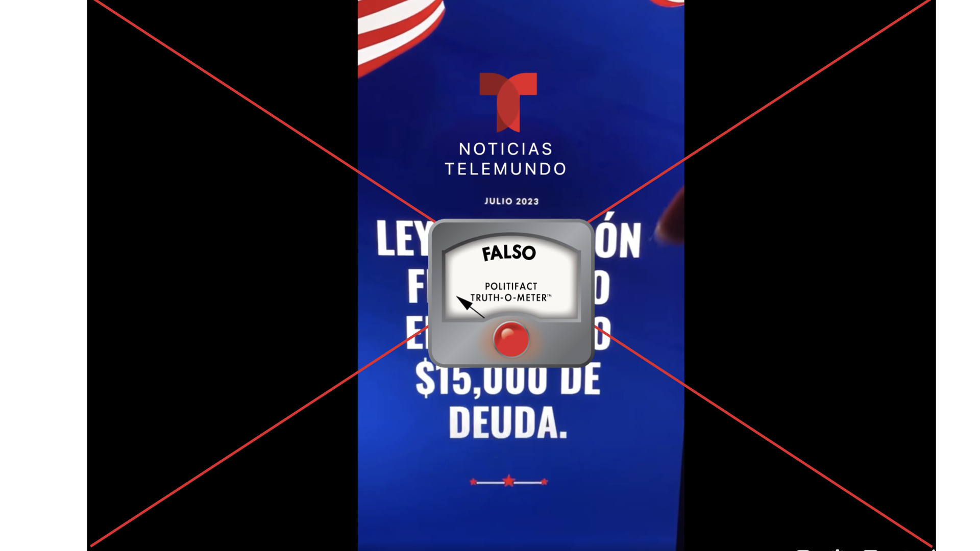 Grafico falso de video de deuda