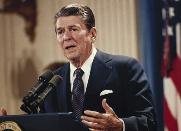 Ronald Reagan at podium