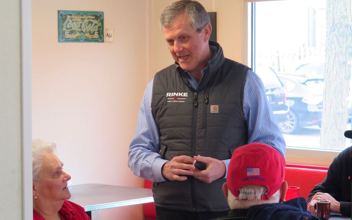 Kevin Rinke campaigning