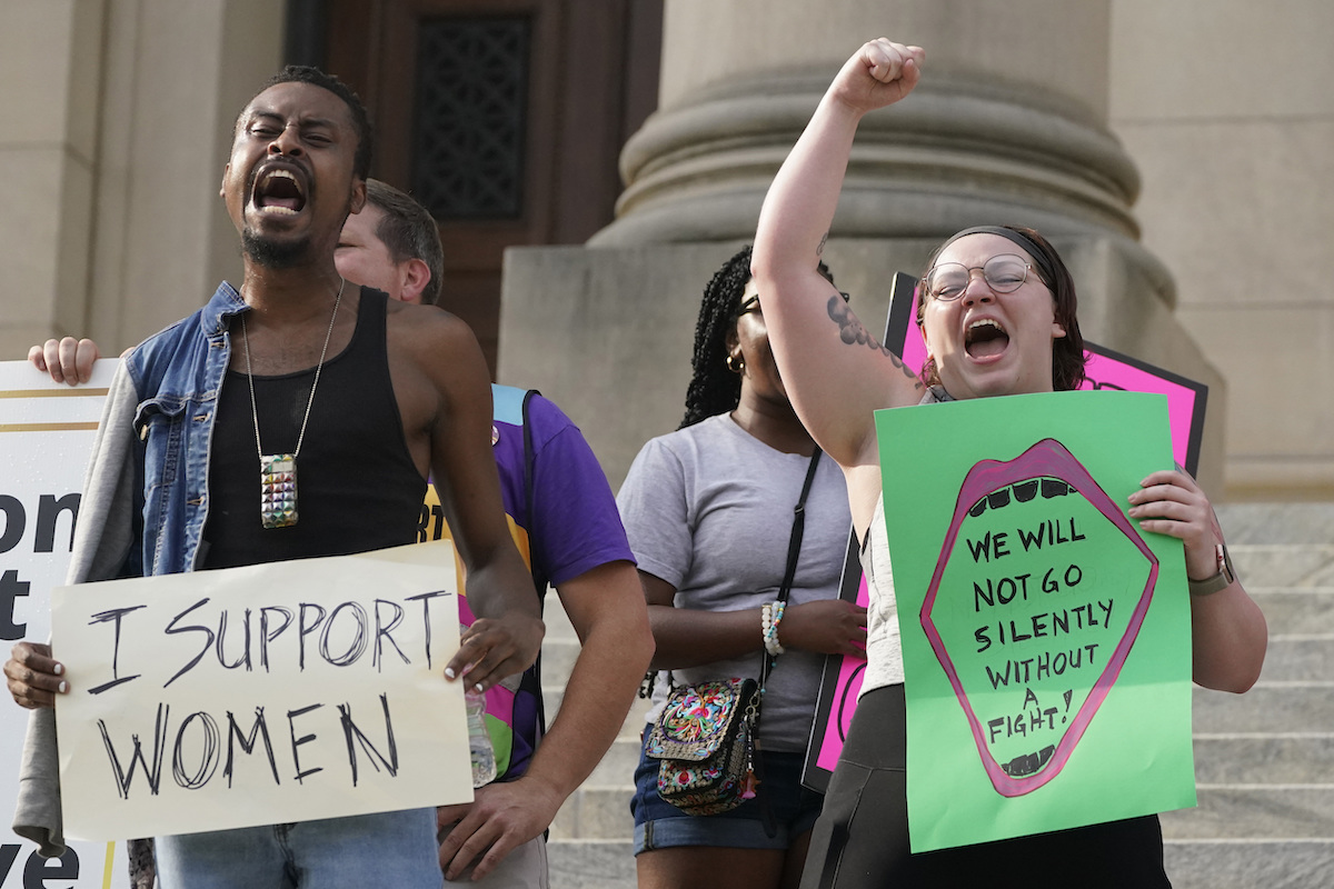 Roe reversal protest Mississippi 062822 AP