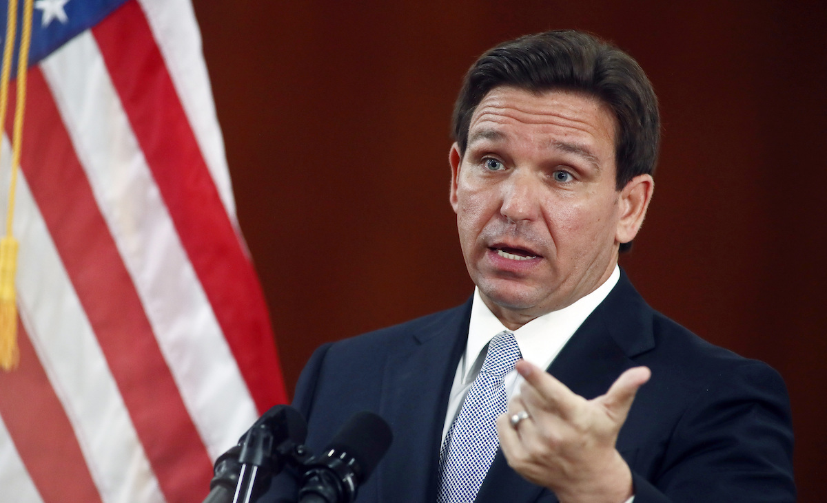 Ron DeSantis answers the press after SOS ad 3-7-2023dress