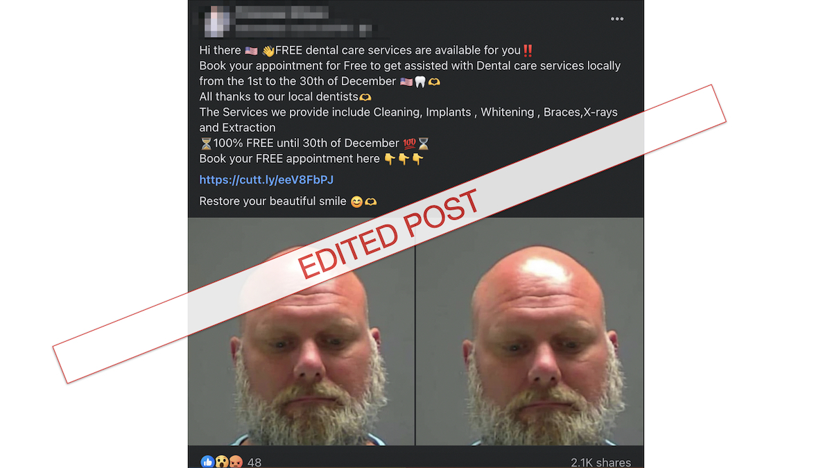 False Graphic of edited serial killer post