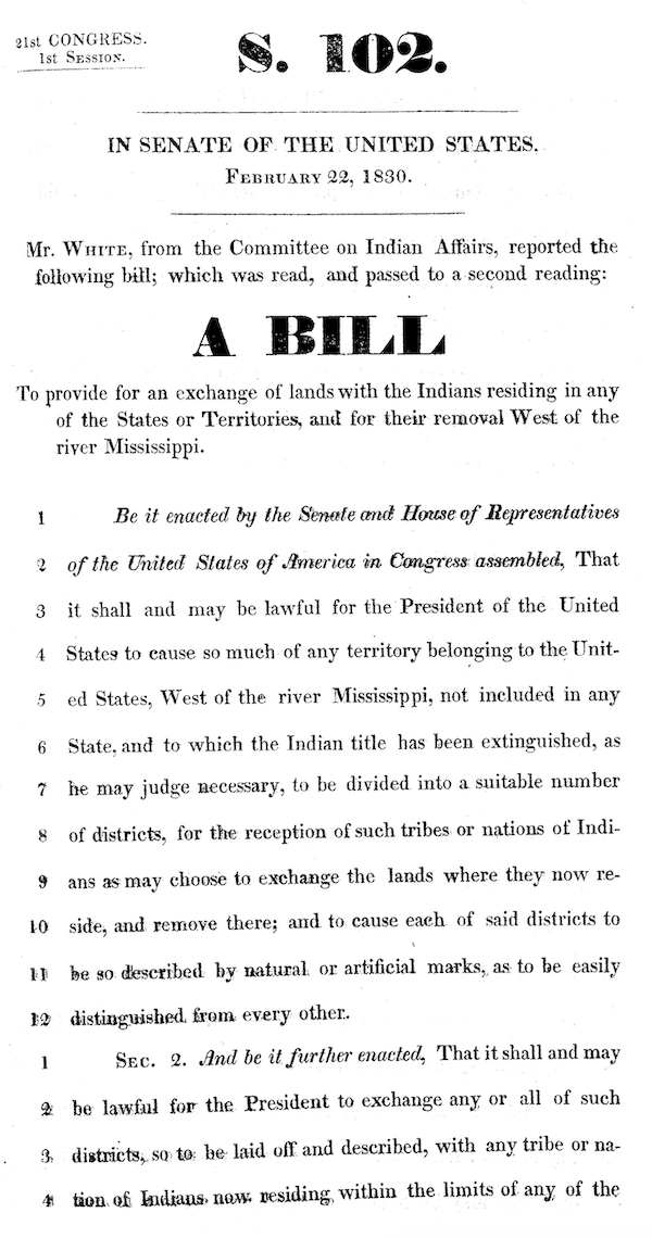 S 102 Bill Indian Removal Act