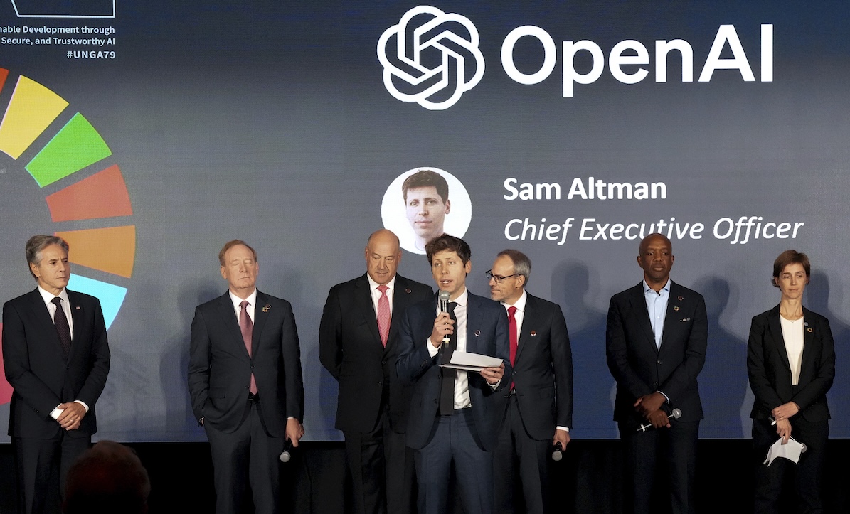 Sam Altman speaks at an AI event in New York, 09-23-2024