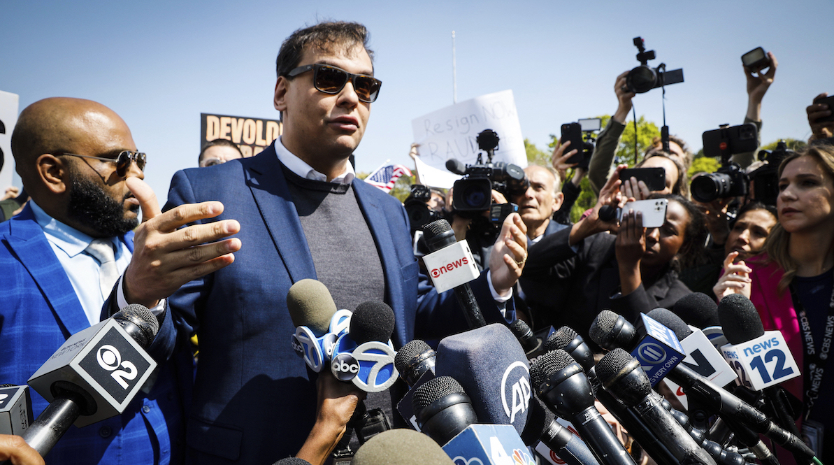 George Santos at courthouse, 5-10-2023