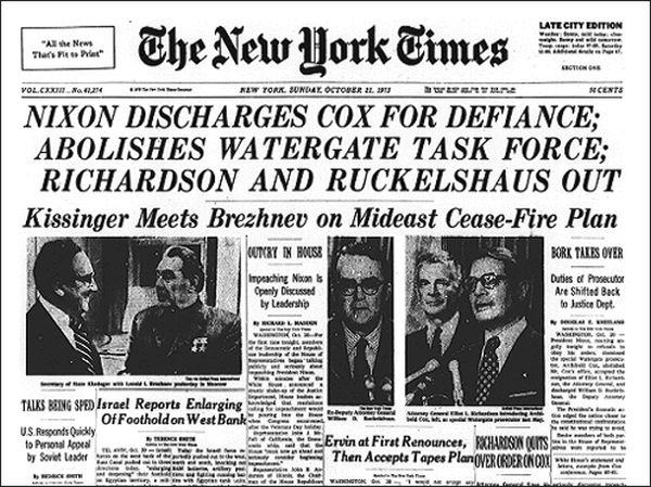 Saturday Night Massacre NYT