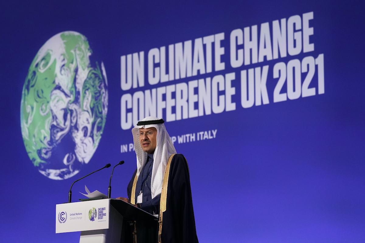 Saudi Arabia Minister of Energy Prince Abdulaziz bin Salman Al Saud at COP26 111021 AP